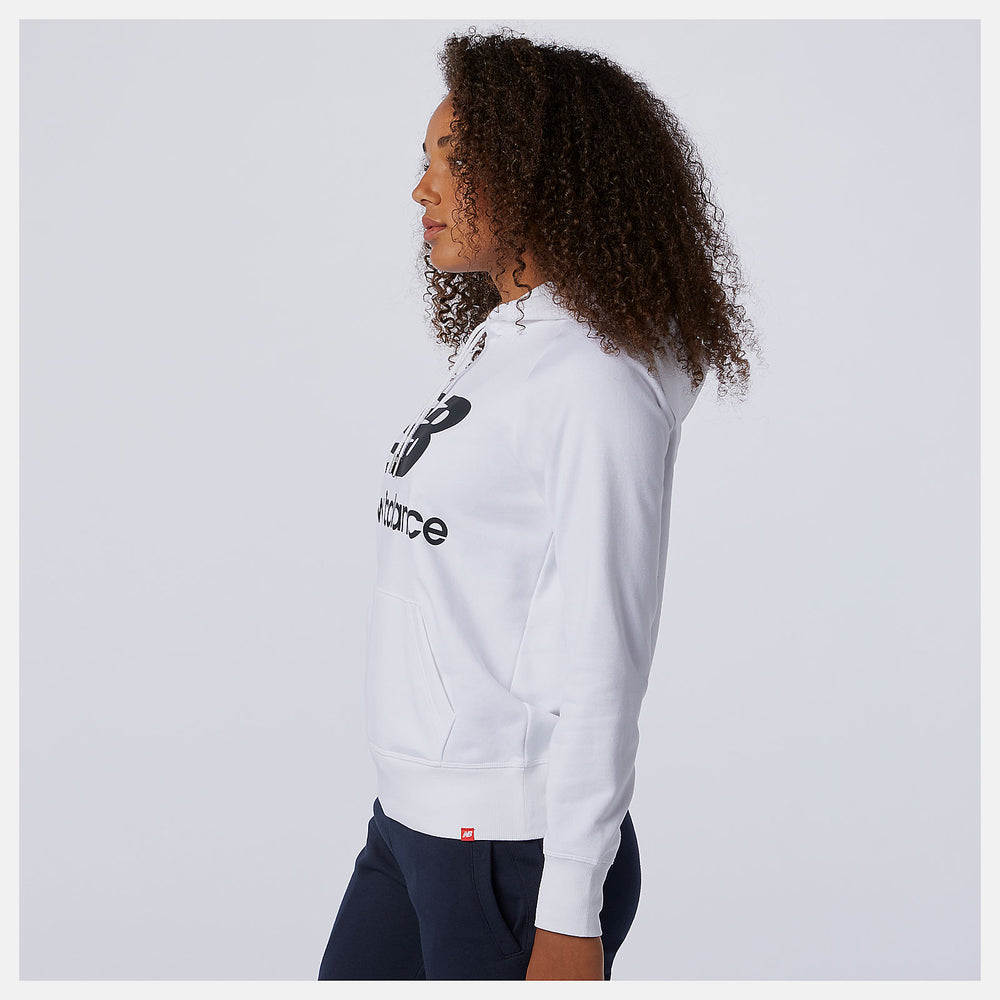 White/Black NB Essentials Pullover Hoodie / New Balance Women