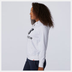 White/Black NB Essentials Pullover Hoodie / New Balance Women