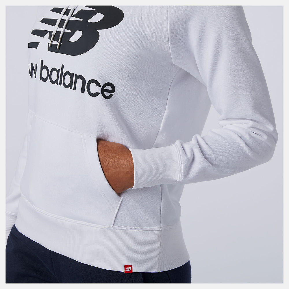 White/Black NB Essentials Pullover Hoodie / New Balance Women