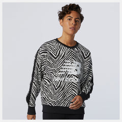 White Multi NB Athletics AOP Animal Print Crew / New Balance Women
