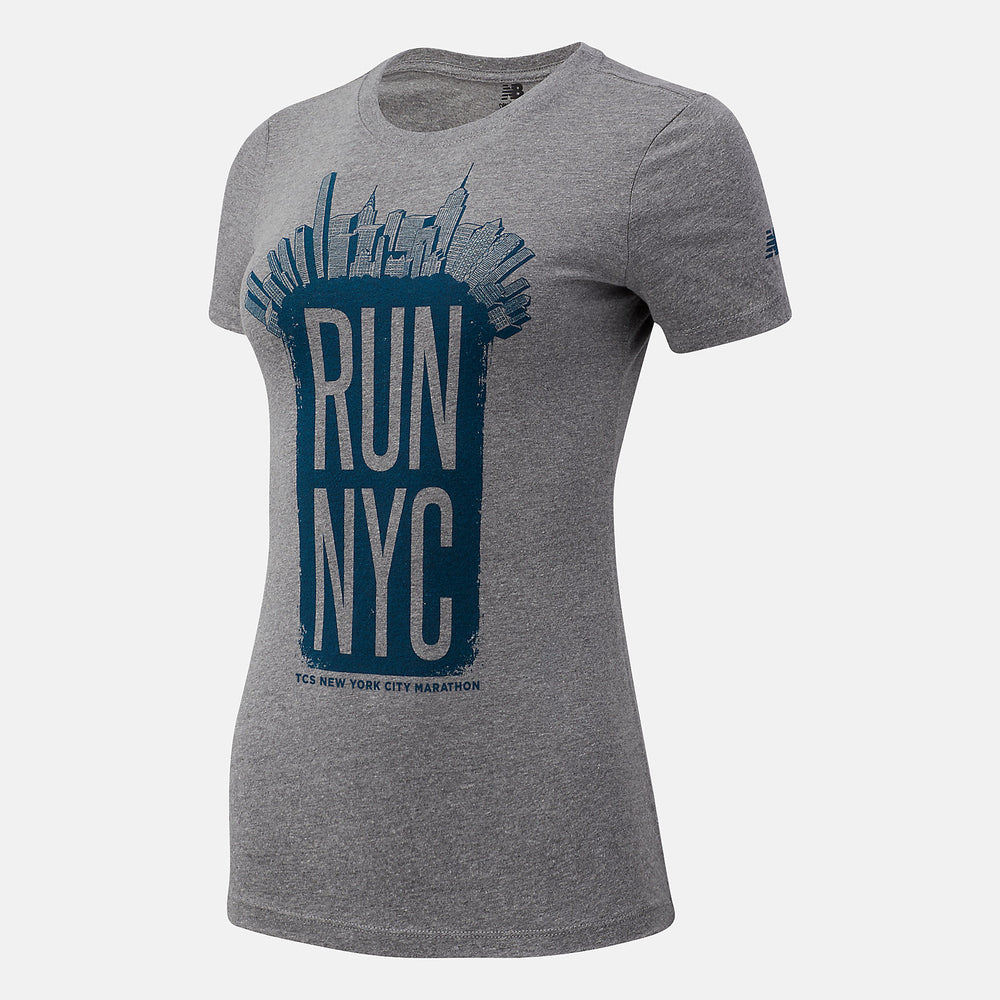 Athletic Grey NYC Marathon Run 26.2 Park Short Sleeve / New Balance Women