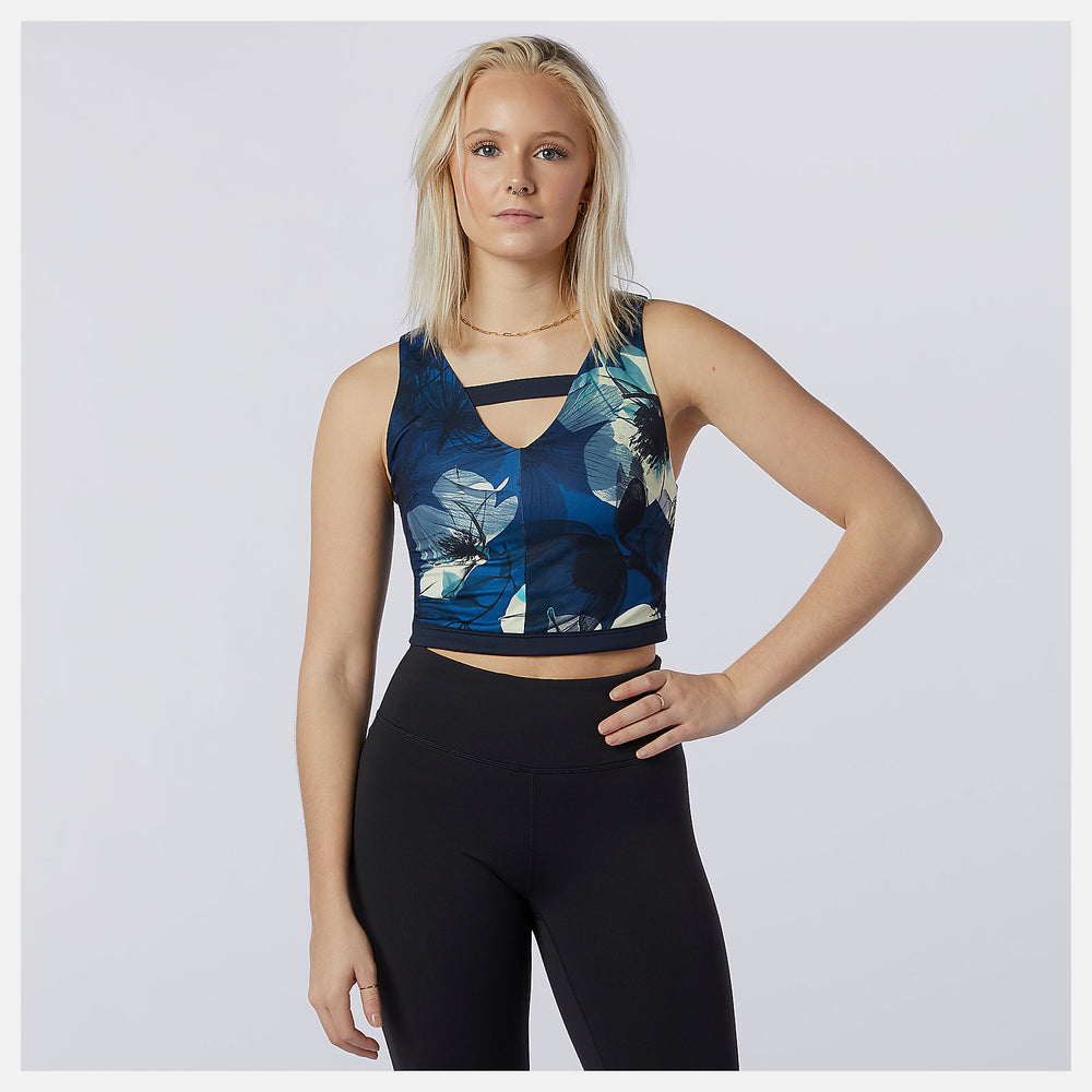 Blue Transform NBSleek Printed Crop Top / New Balance Women