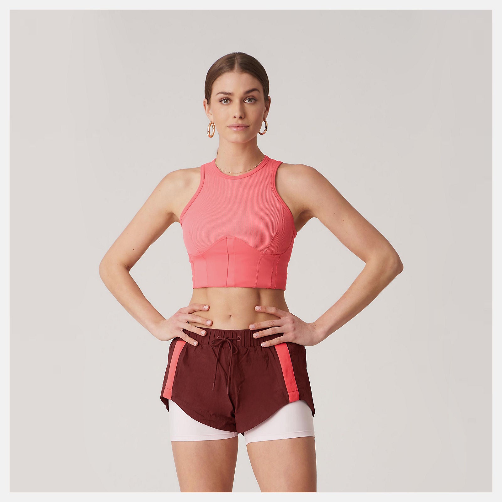 Watermelon Bandier Corset Tank / New Balance Women