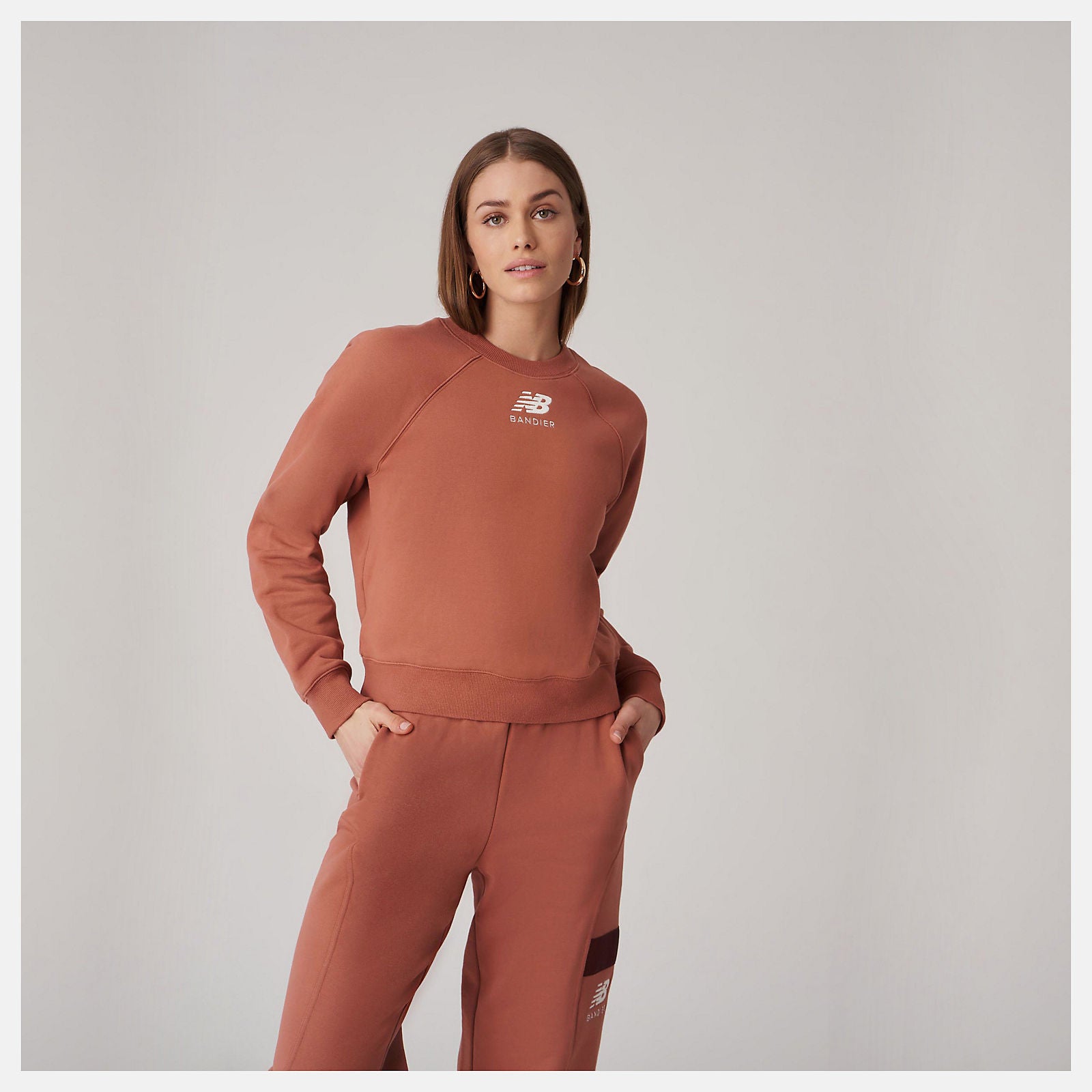 Terra Cotta Bandier Fleece Crew / New Balance Women