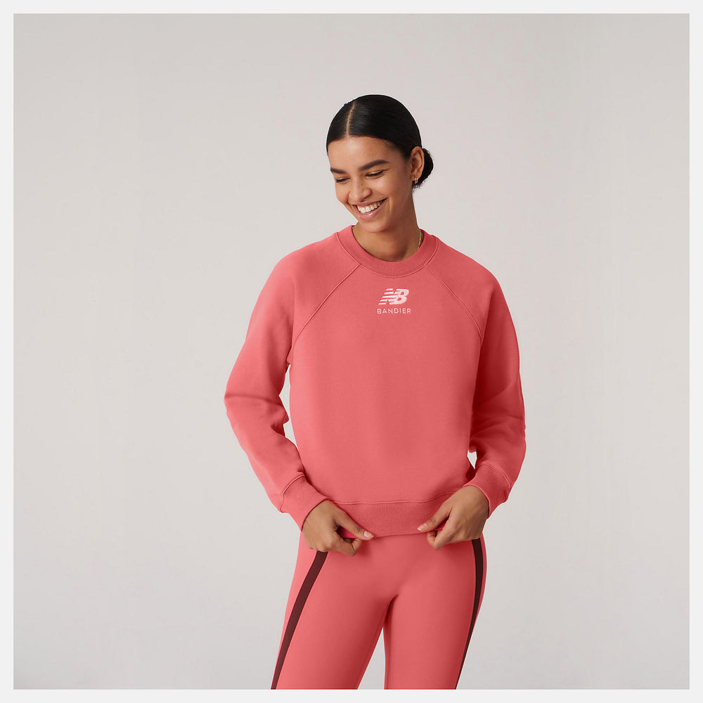 Watermelon Bandier Fleece Crew / New Balance Women