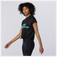 Black Achiever Collide Open Mesh Tee / New Balance Women