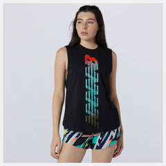 Black Relentless Cinched Back Graphic Tank / New Balance Women