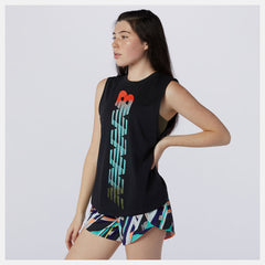 Black Relentless Cinched Back Graphic Tank / New Balance Women