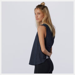 Eclipse Heather Relentless Cinched Back Graphic Tank / New Balance Women