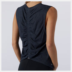 Eclipse Heather Relentless Cinched Back Graphic Tank / New Balance Women