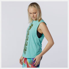 Summer Jade Relentless Cinched Back Graphic Tank / New Balance Women