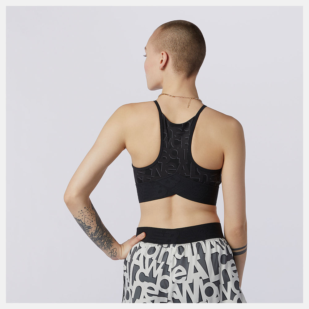 White Relentless Printed Crop Top / New Balance Women