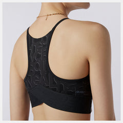 White Relentless Printed Crop Top / New Balance Women