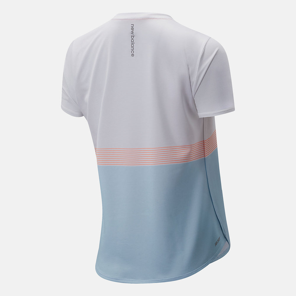 White Printed Accelerate Short Sleeve / New Balance Women