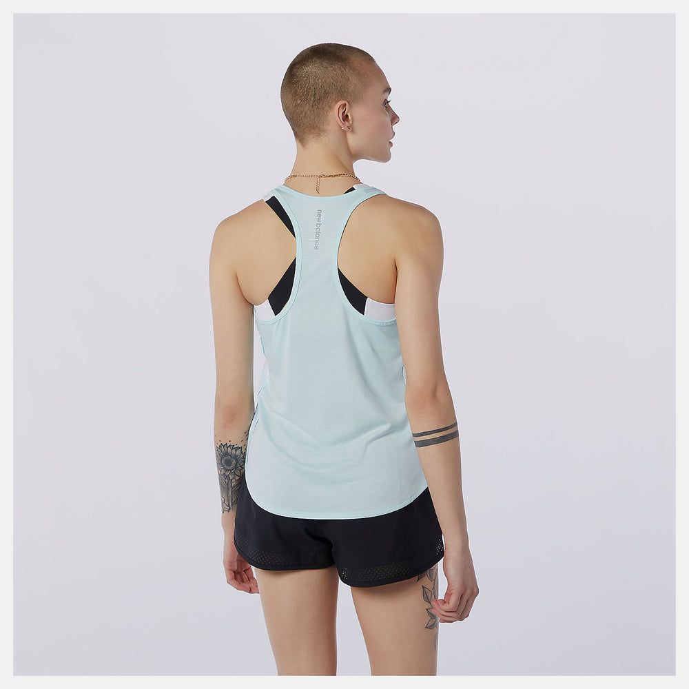 Pale Blue Printed Accelerate Tank / New Balance Women