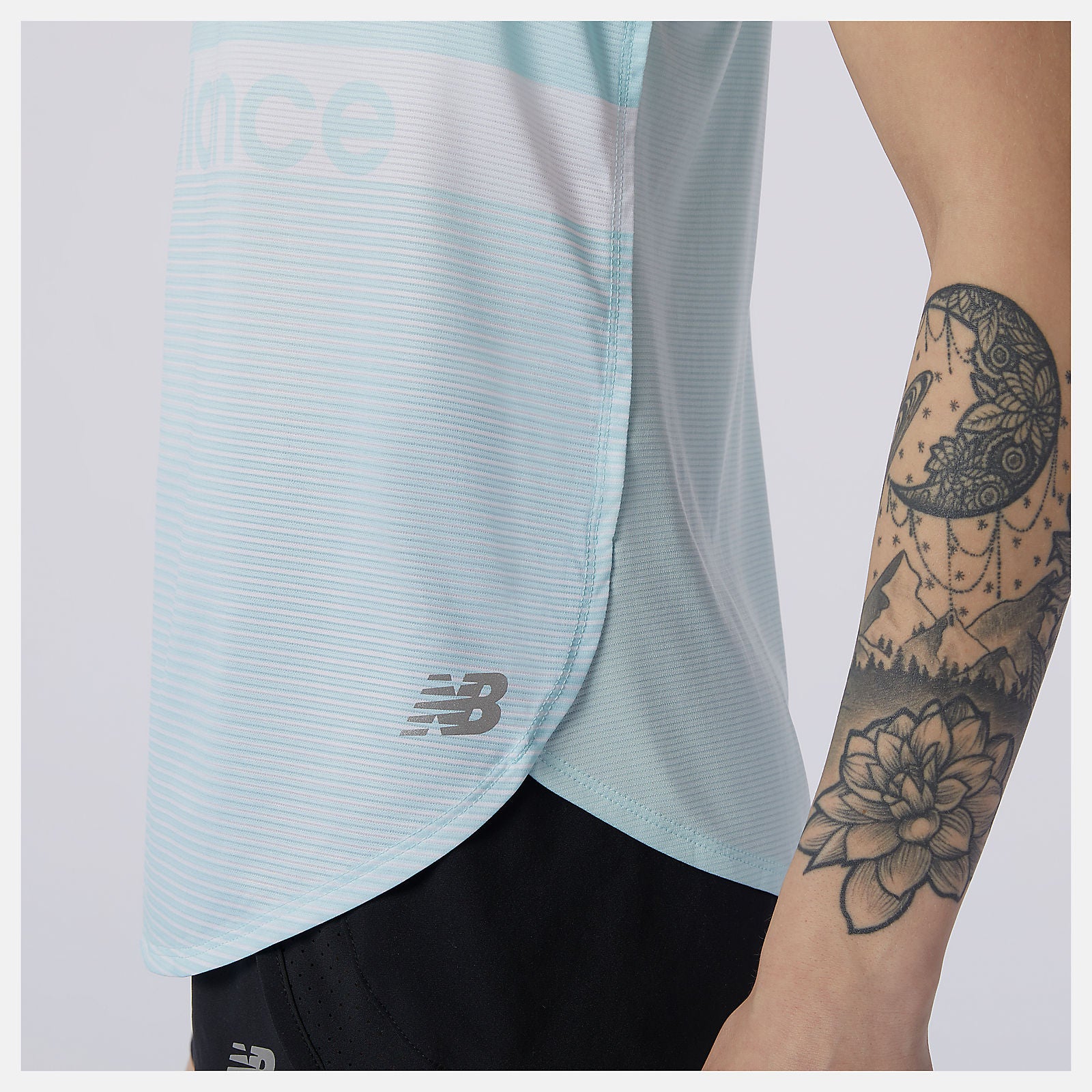 Pale Blue Printed Accelerate Tank / New Balance Women