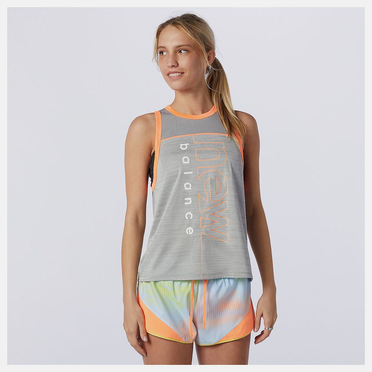 Athletic Grey Heather Printed Fast Flight Tank / New Balance Women