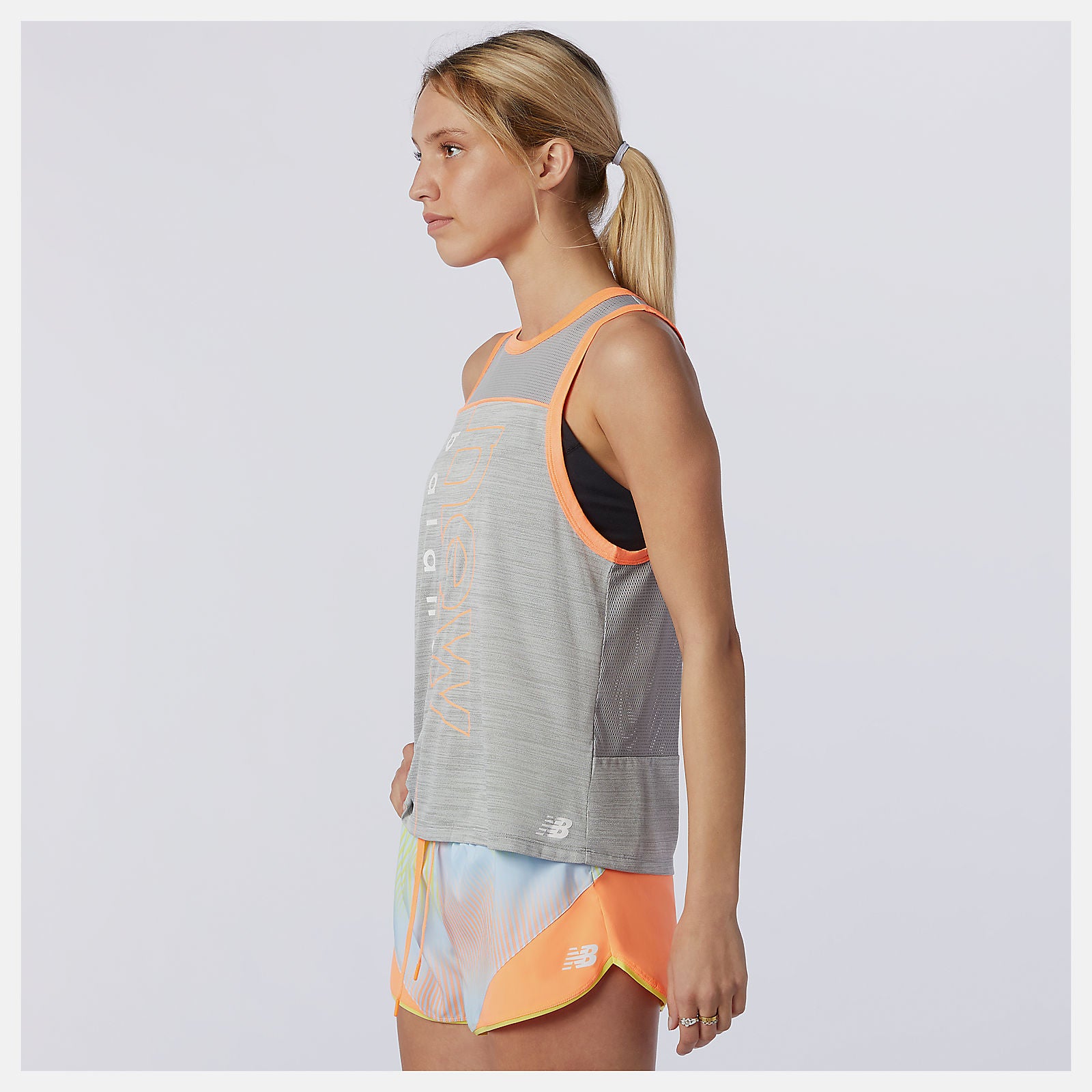 Athletic Grey Heather Printed Fast Flight Tank / New Balance Women