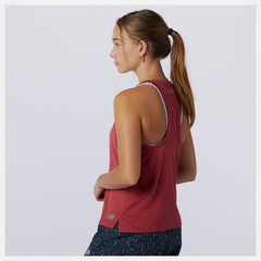 Earth Red Printed Impact Run Hybrid Tank / New Balance Women