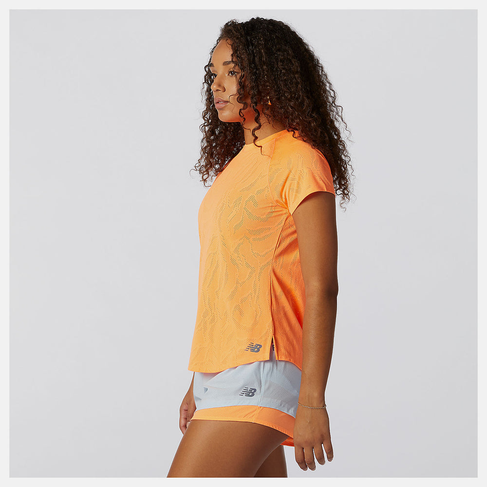 Citrus Punch Q Speed Fuel Jacquard Short Sleeve / New Balance Women
