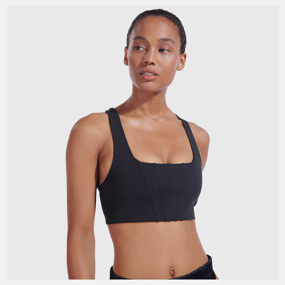 Black NB x Staud Crop Bra / New Balance Women