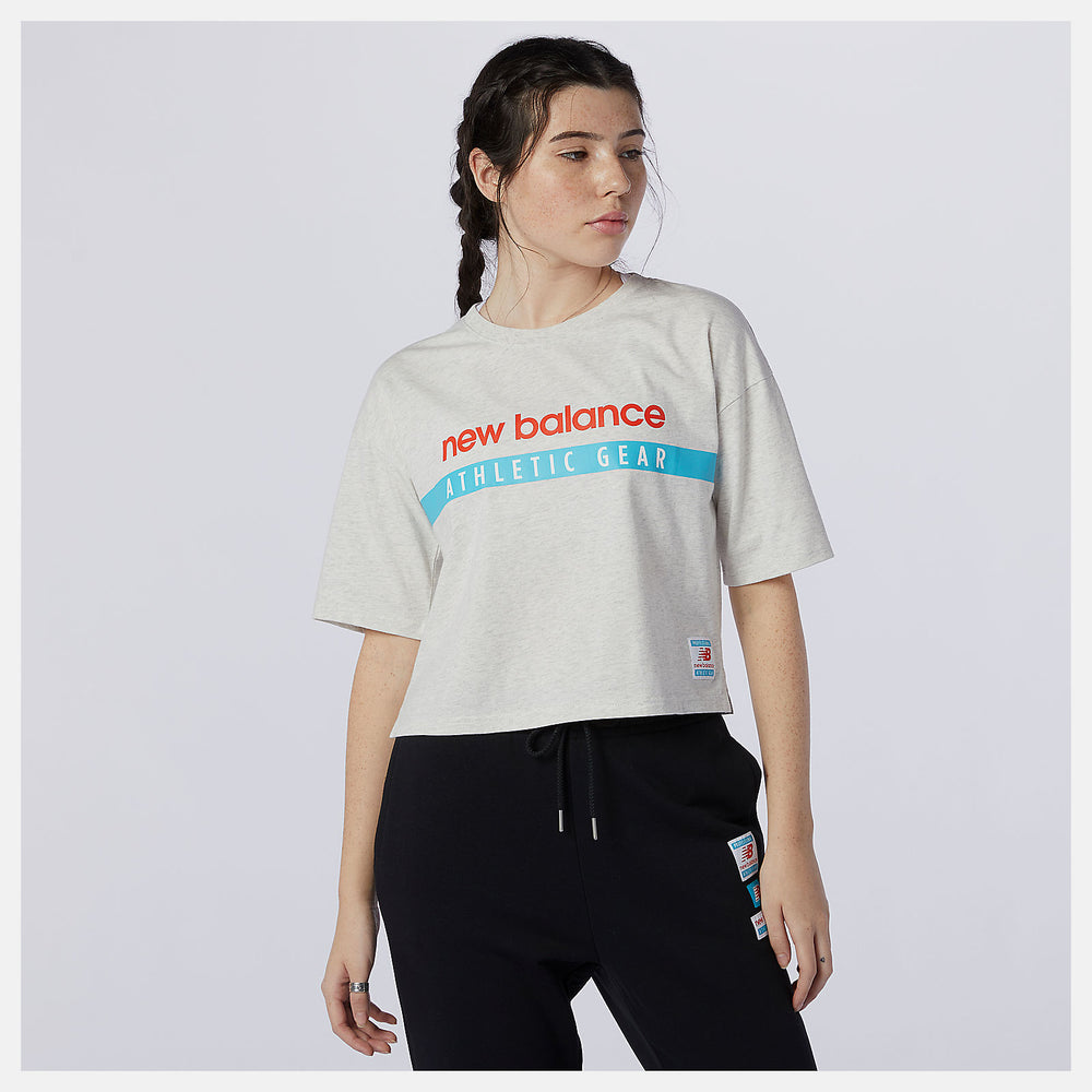 Sea Salt Heather NB Essentials Field Day Boxy Tee / New Balance Women
