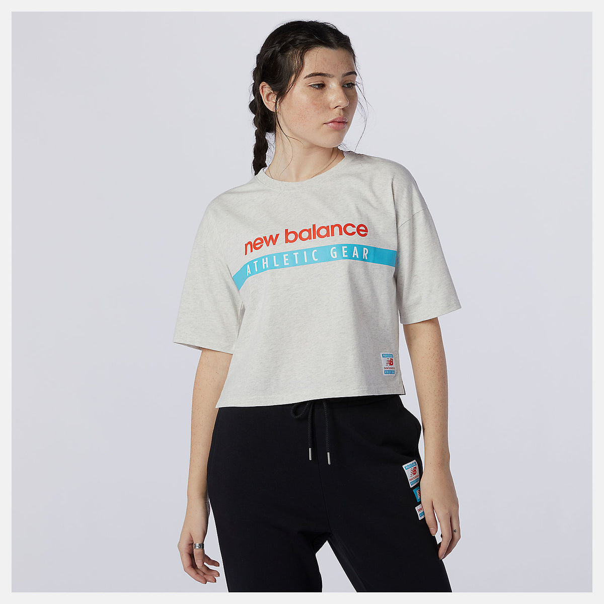 Sea Salt Heather NB Essentials Field Day Boxy Tee / New Balance Women