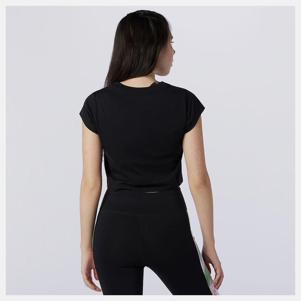 Black NB Essentials Botanical Tee / New Balance Women