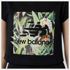 Black NB Essentials Botanical Tee / New Balance Women
