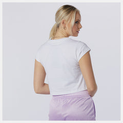 White NB Essentials Botanical Tee / New Balance Women