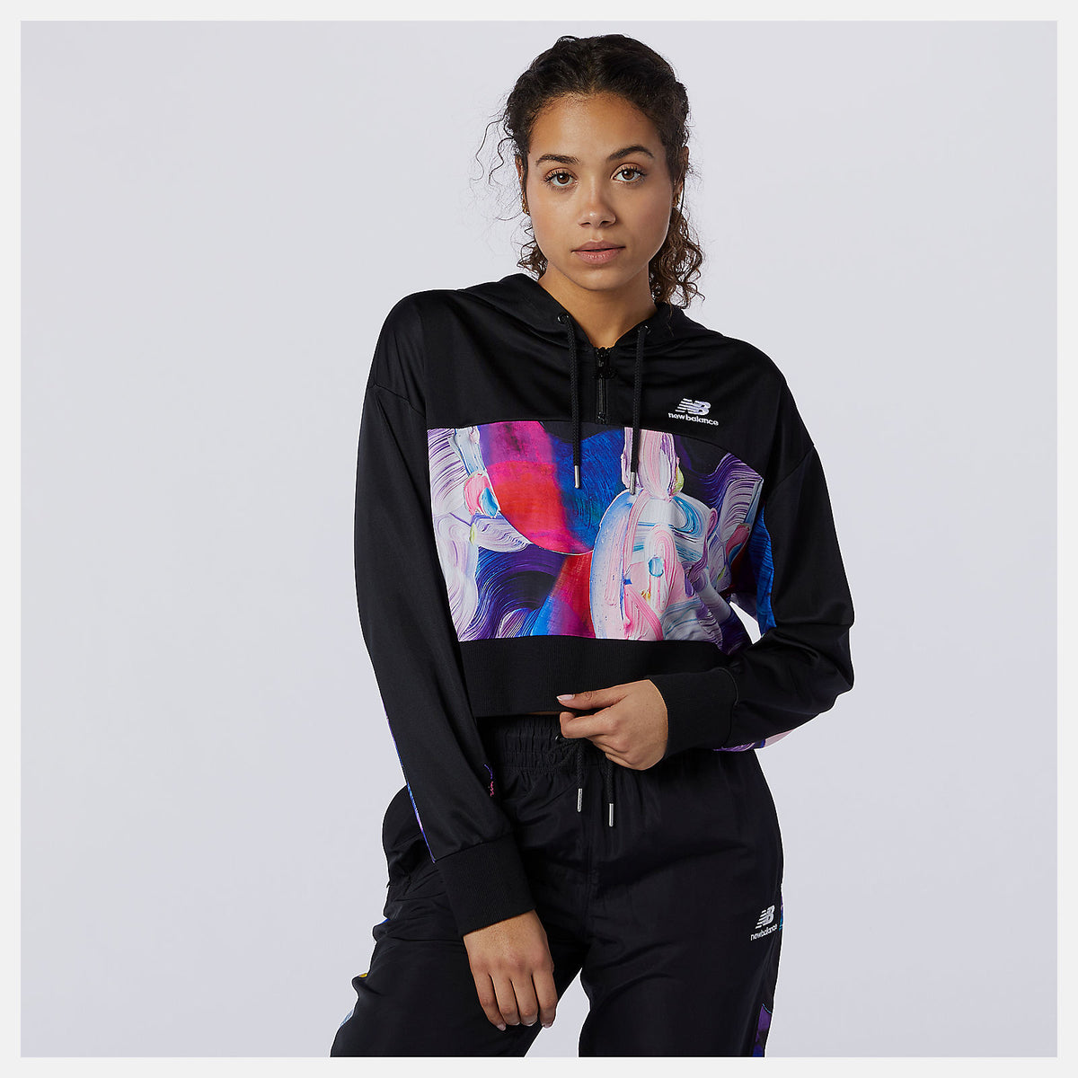Black/Magnet NB Athletics Erin Loree Half-zip Hoodie / New Balance Women