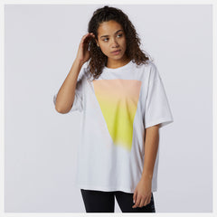 White Sport Style Optiks Gradient Graphic Tee / New Balance Women
