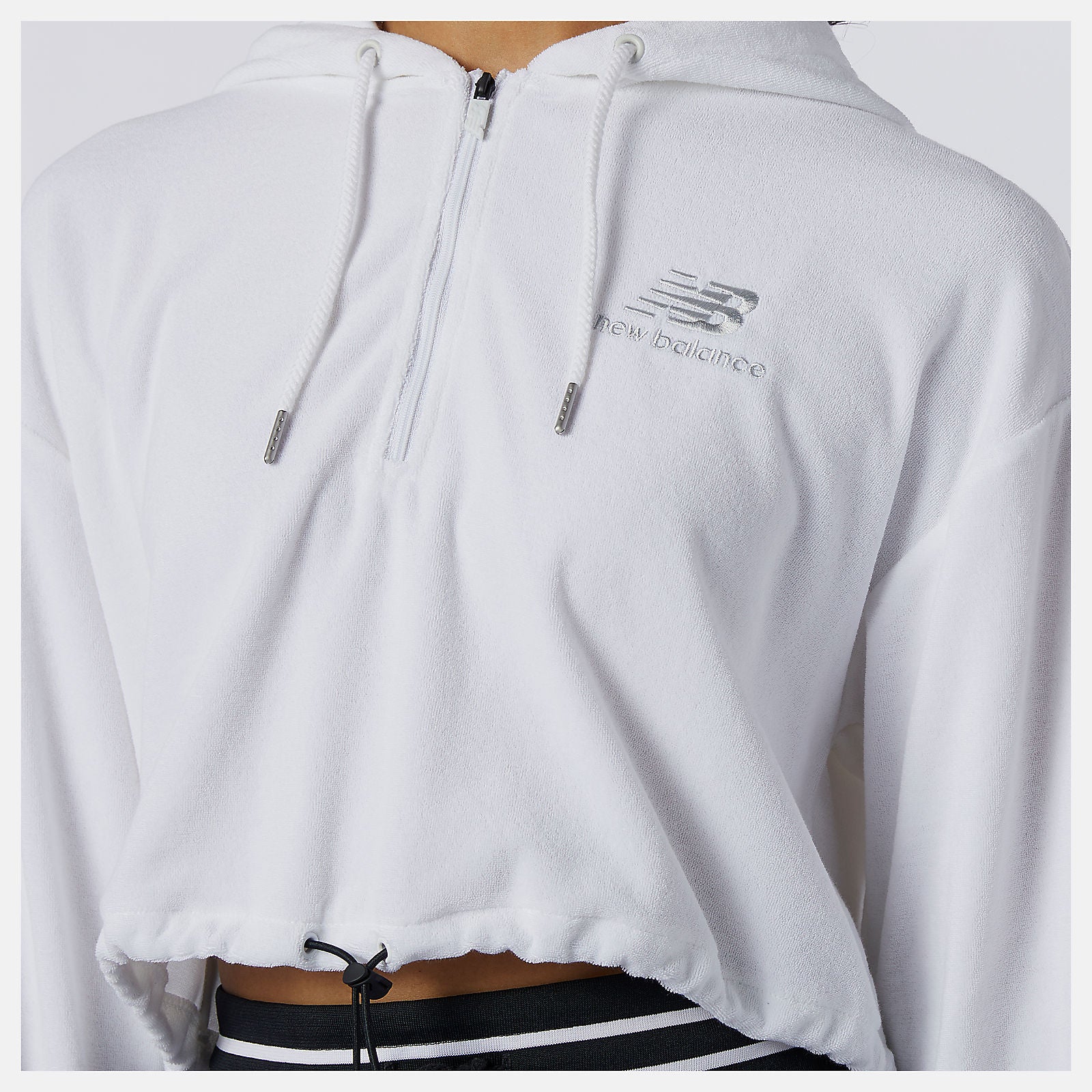 White NB Athletics Collide Terry Hoodie / New Balance Women