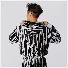 White Print NB Athletics Collide Printed Terry Hoodie / New Balance Women