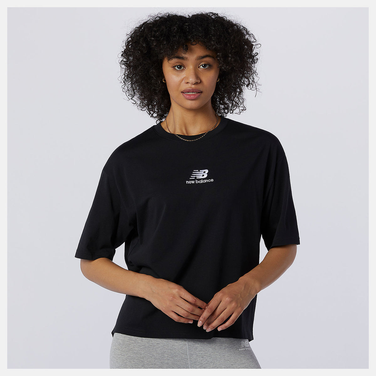 Black NB Athletics Collide Short Sleeve Tee / New Balance Women