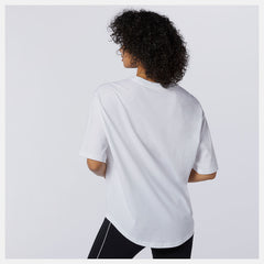 White NB Athletics Collide Short Sleeve Tee / New Balance Women