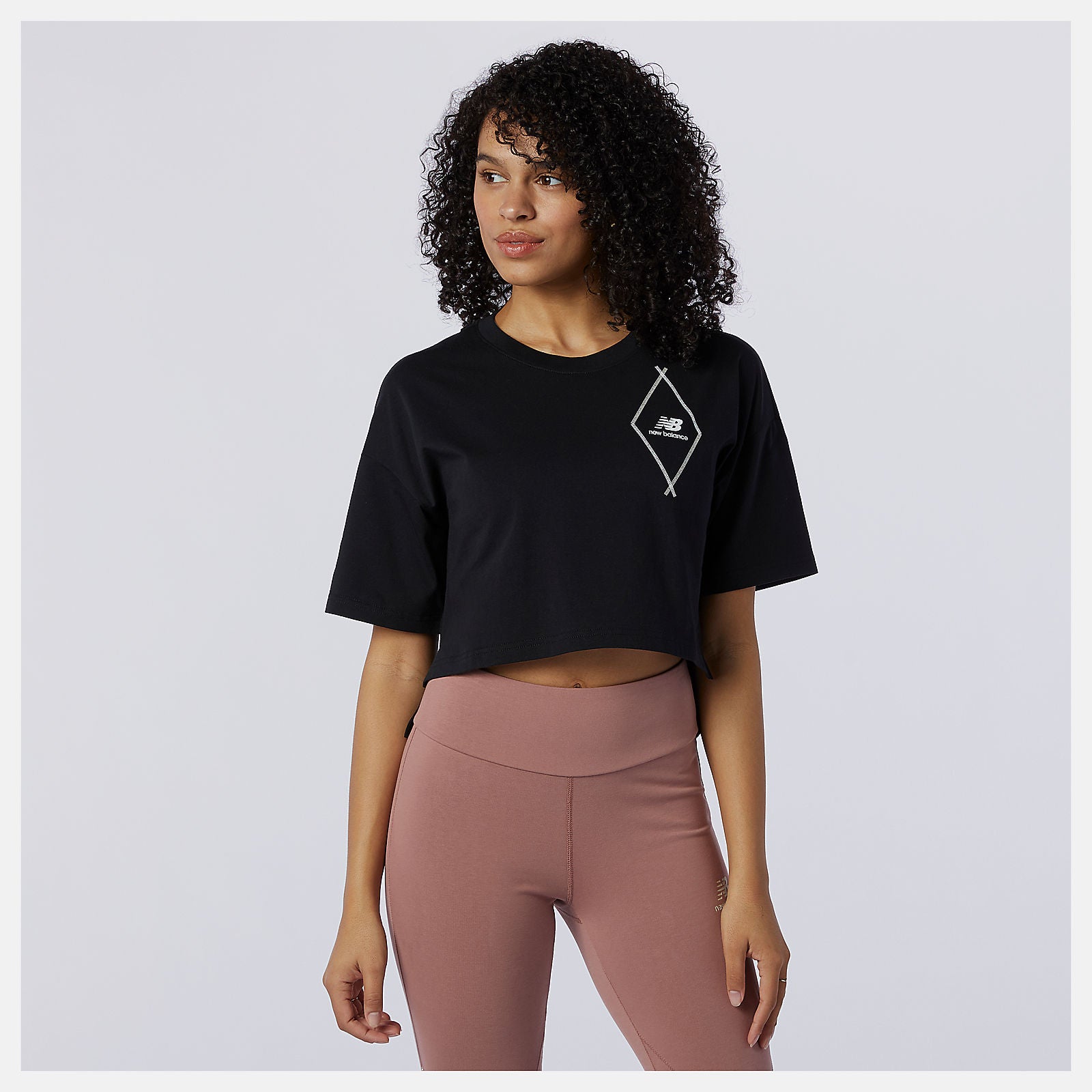 Black NB Athletics Argyle Graphic Tee / New Balance Women