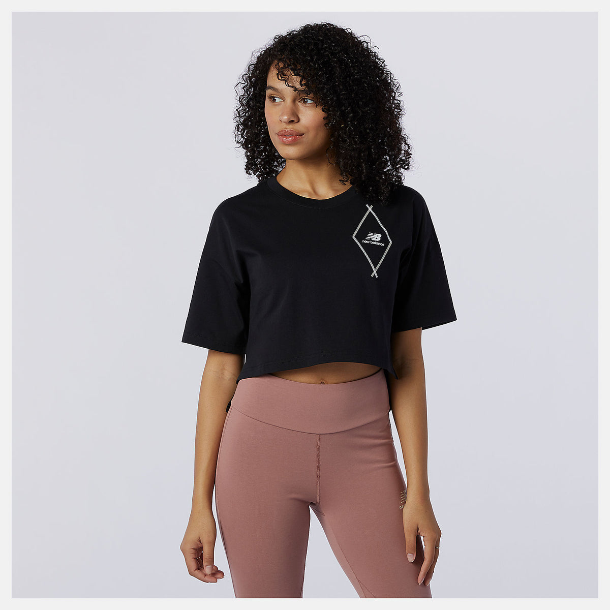 Black NB Athletics Argyle Graphic Tee / New Balance Women