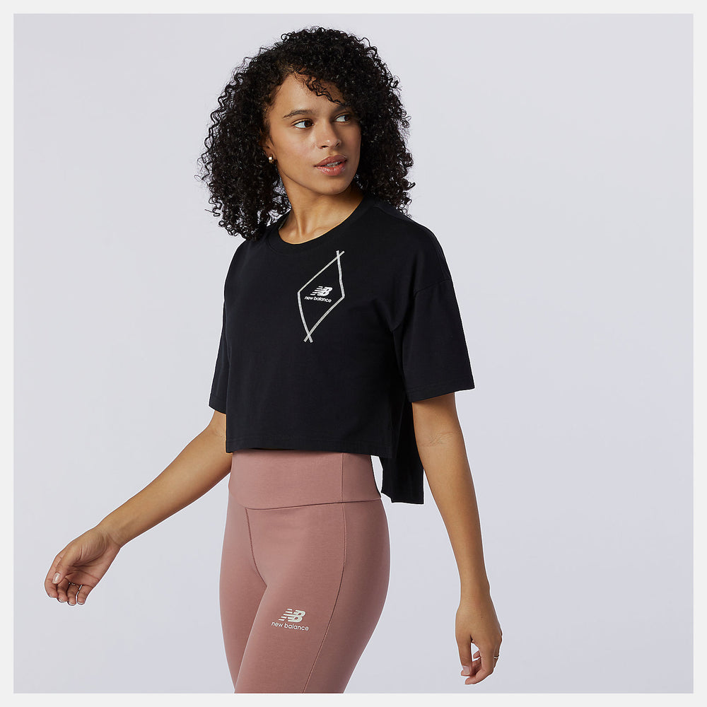 Black NB Athletics Argyle Graphic Tee / New Balance Women