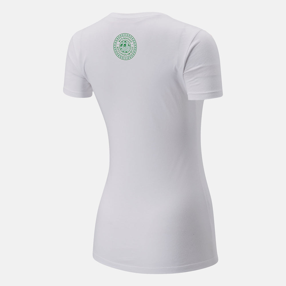 White Boston One Mile To Go Graphic Tee / New Balance Women