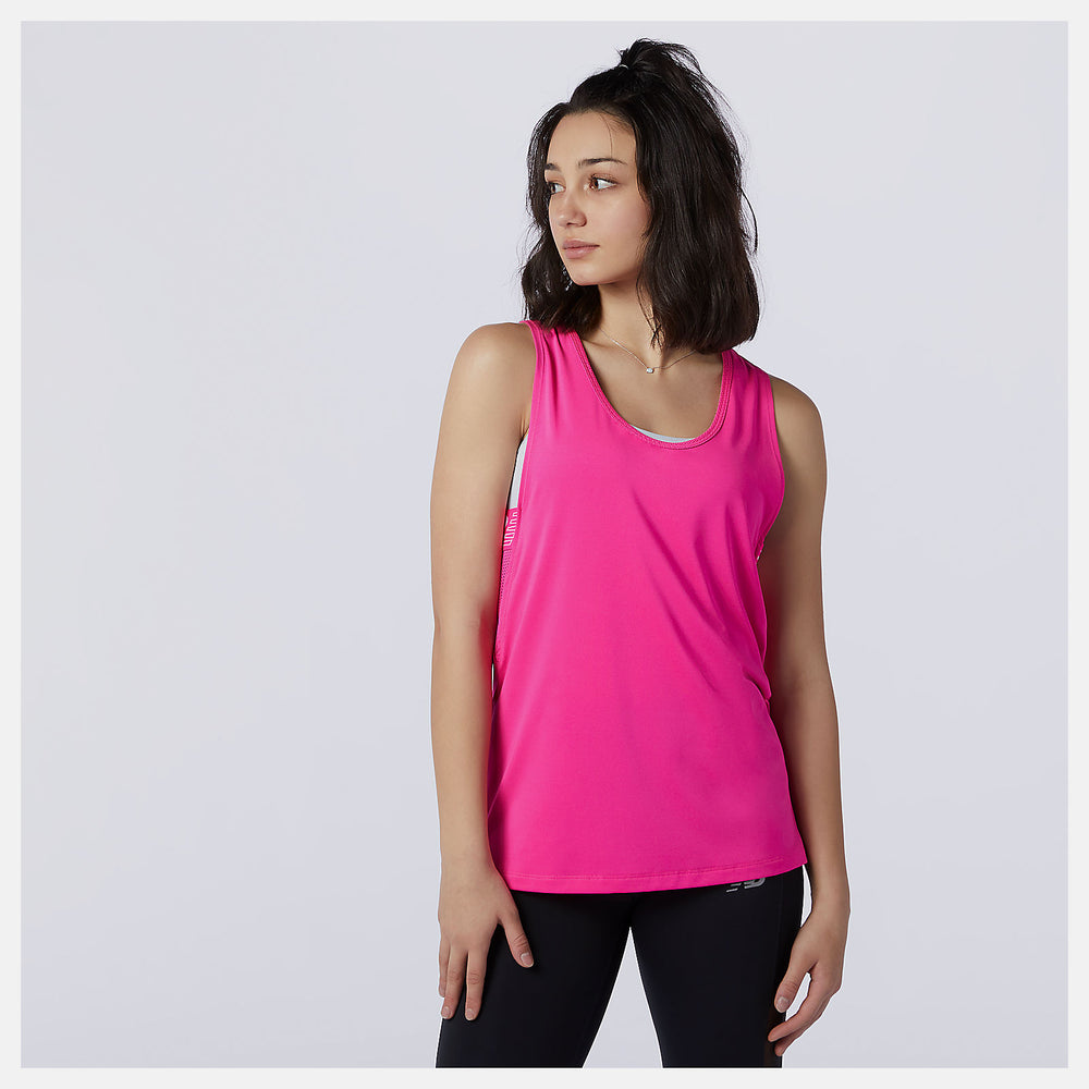 Pink Glo Relentless Sweat Tank / New Balance Women