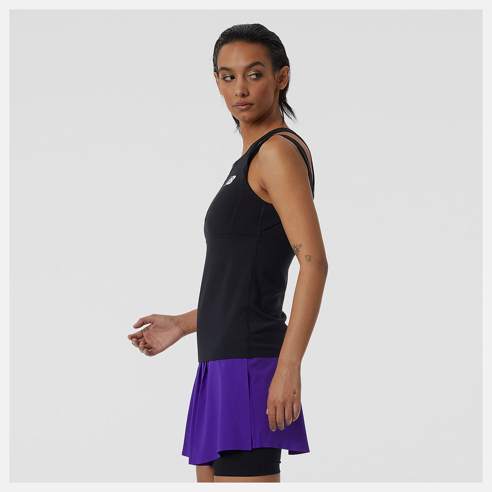 Black Tournament Keyhole Tank / New Balance Women