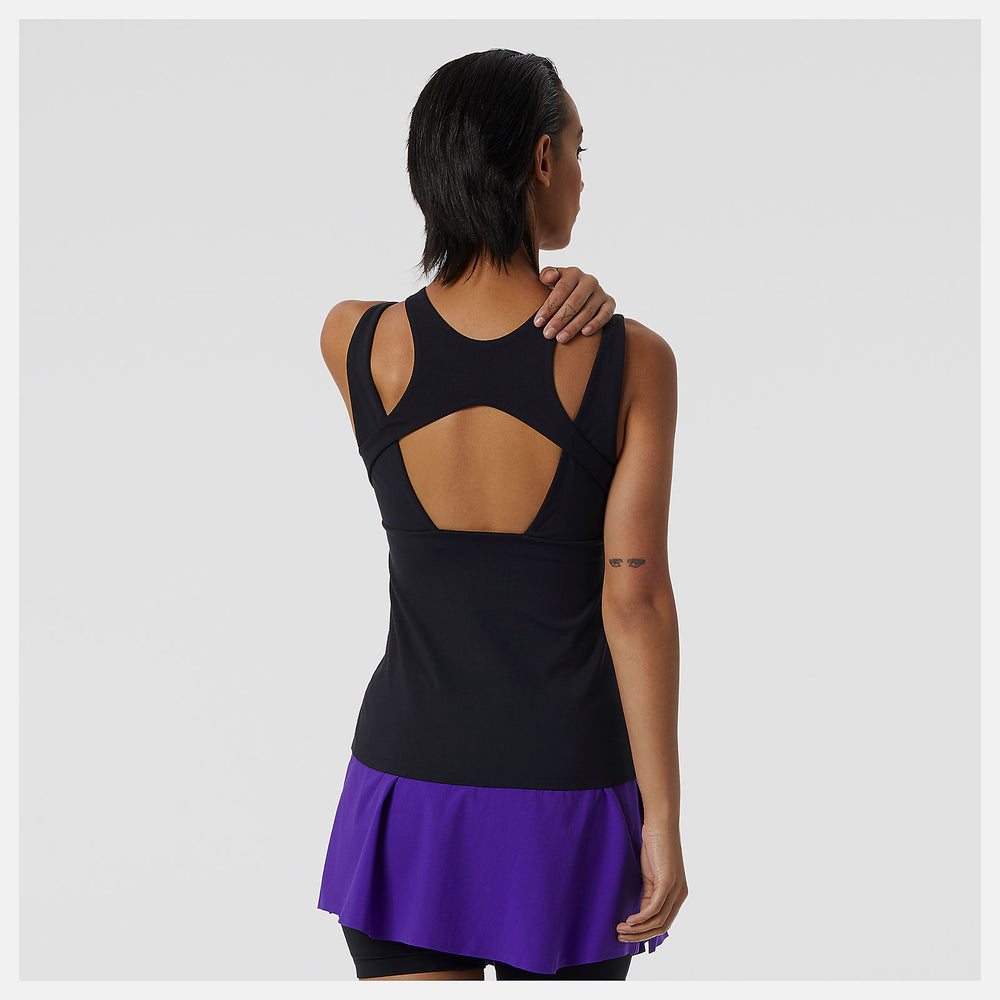 Black Tournament Keyhole Tank / New Balance Women