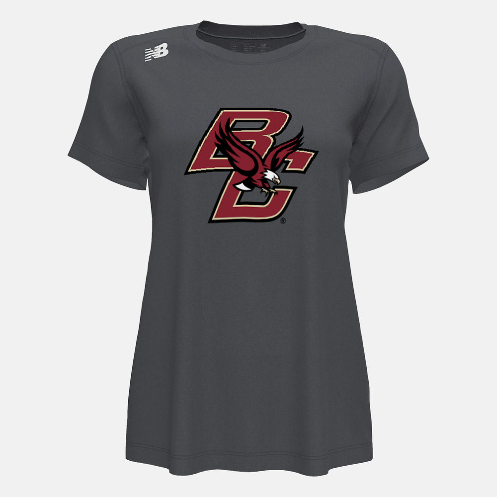 Dark Heather NB Short Sleeve Tech Tee(Boston College) / New Balance Women