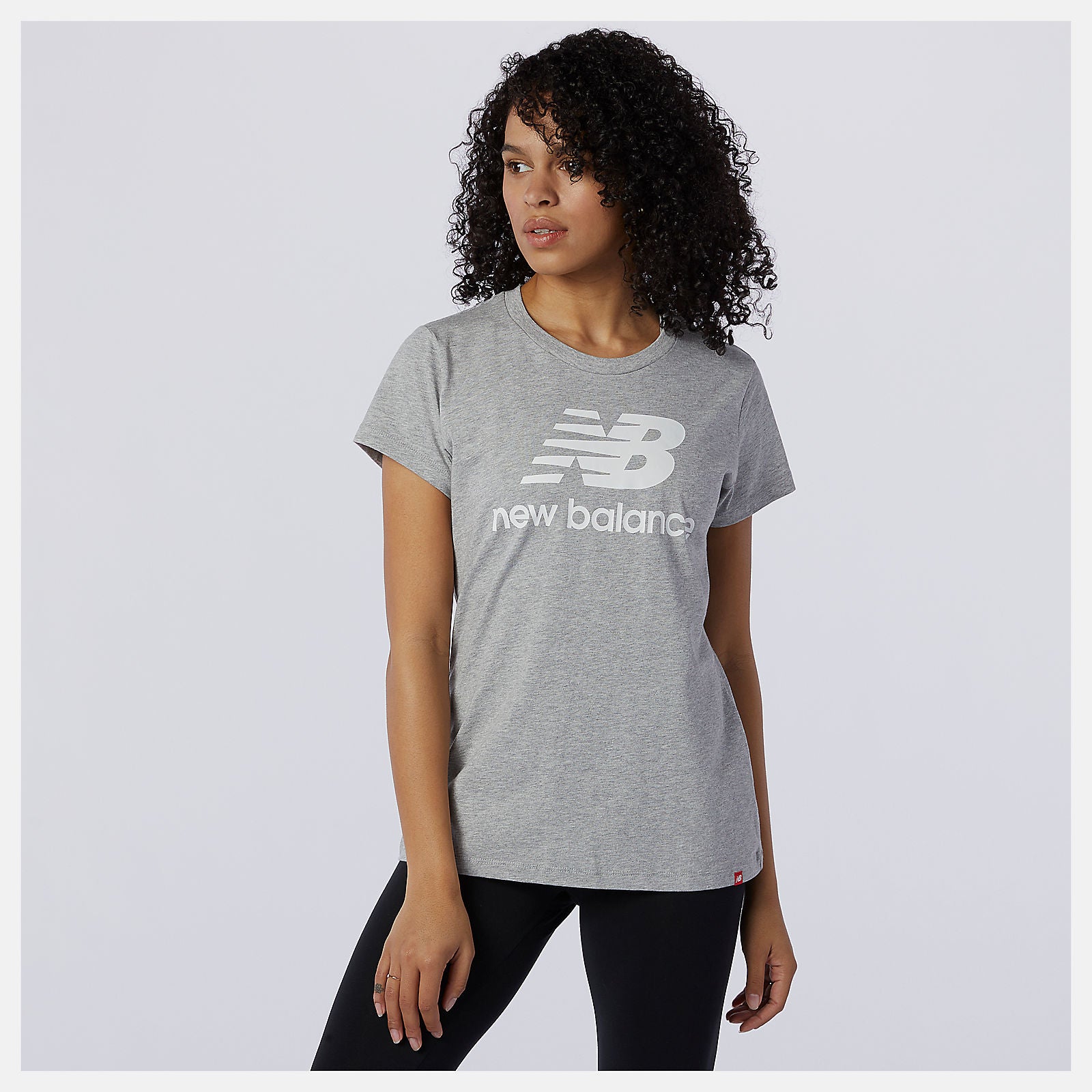 Athletic Grey Essentials Stacked Logo Tee / New Balance Women