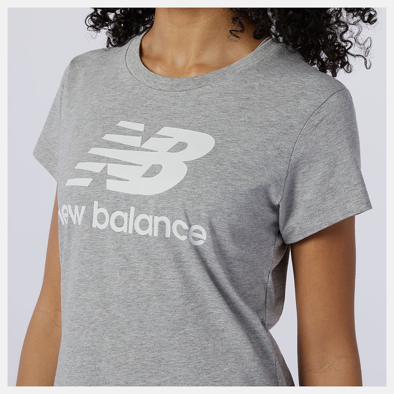 Athletic Grey Essentials Stacked Logo Tee / New Balance Women