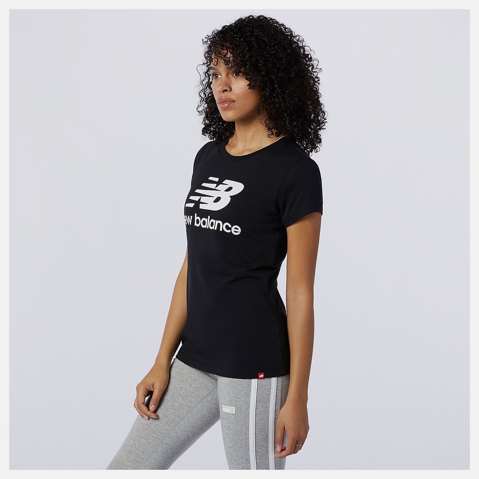 Black Essentials Stacked Logo Tee / New Balance Women