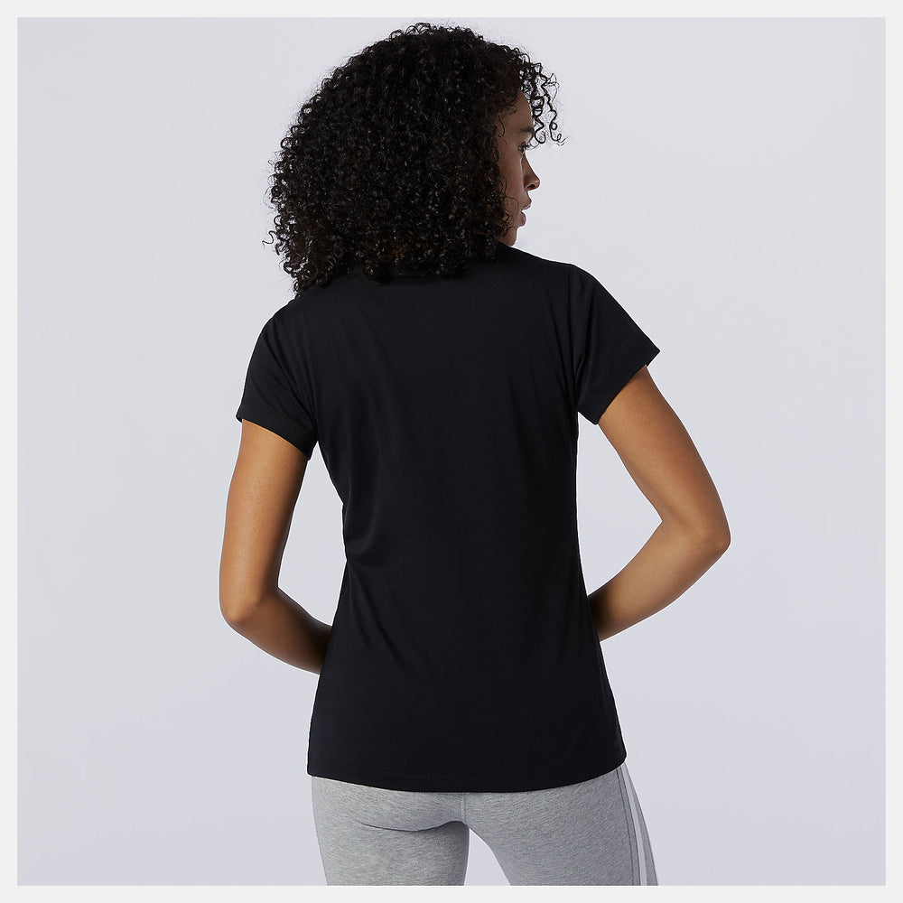 Black Essentials Stacked Logo Tee / New Balance Women