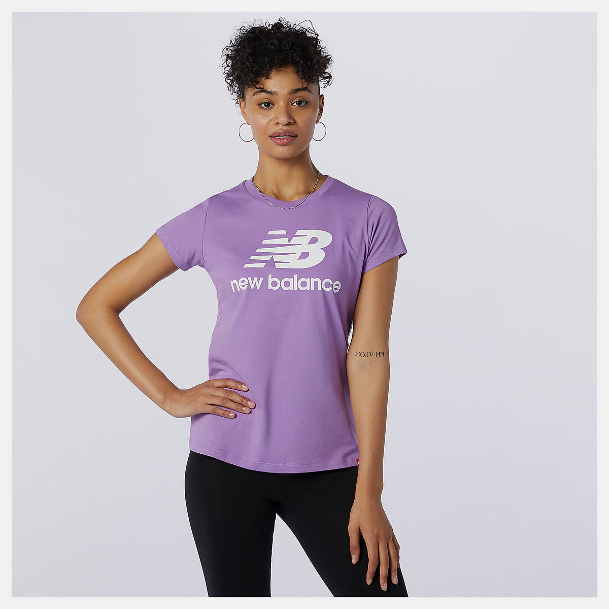 Heliotrope Essentials Stacked Logo Tee / New Balance Women