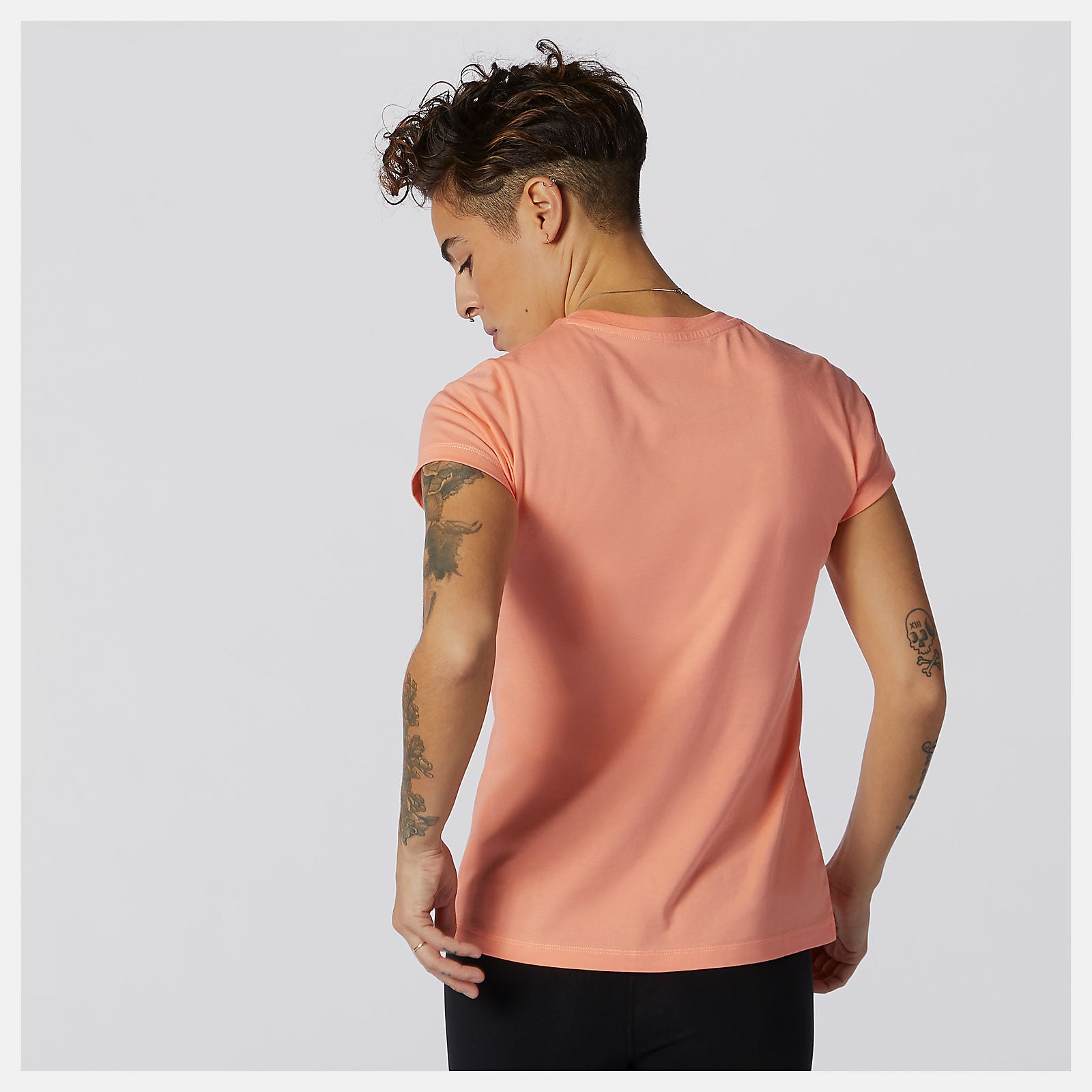 Paradise Pink Essentials Stacked Logo Tee / New Balance Women